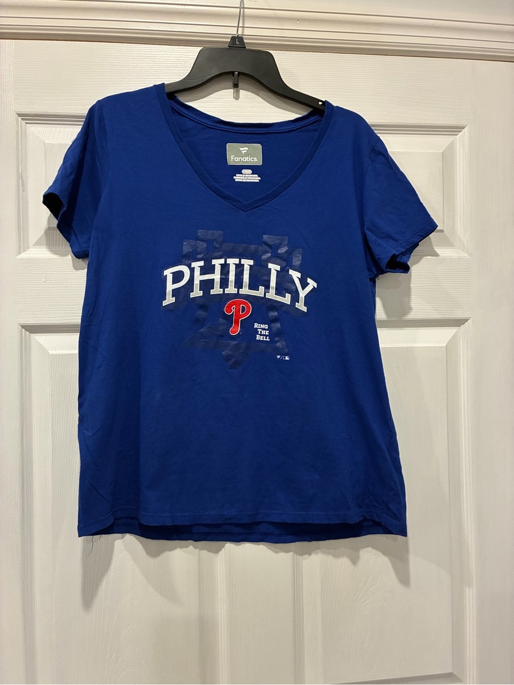Fanatics Royal Blue V-Neck Tee with White Logo